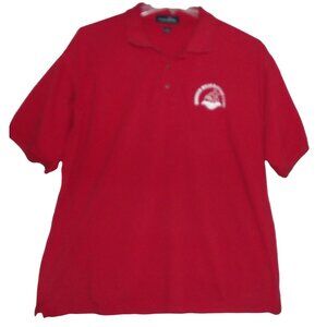 Hoosier Hills Baptist Camp STAFF Polo Shirt Mens XL Red White short sleeve